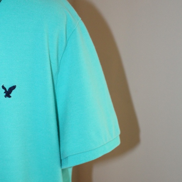 American Eagle, teal classic fit polo shirt - Picture 4 of 7